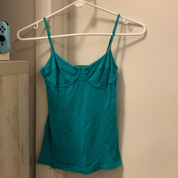 C & S Check and Stripe XS Aqua Tank Top - Picture 1 of 2